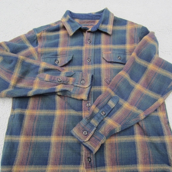 ORVIS Flannel Tartan Long-sleeved Shirt Men's M Button Up 4 Pockets Workwear - Picture 6 of 14
